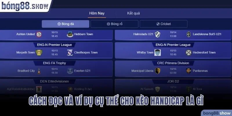Cách đọc và ví dụ cụ thể cho kèo handicap là gì